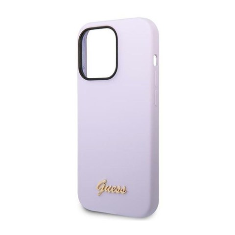 Guess Silicone Vintage - Etui iPhone 14 Pro (fioletowy)