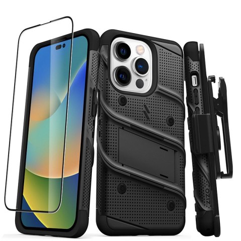 ZIZO BOLT Series - Pancerne etui iPhone 14 Pro ze szkłem 9H na ekran + uchwyt z podstawką (czarny) ZIZO BOLT Series - Pancerne etui iPhone 14 Pro ze szkłem 9H na ekran + uchwyt z podstawką (czarny)