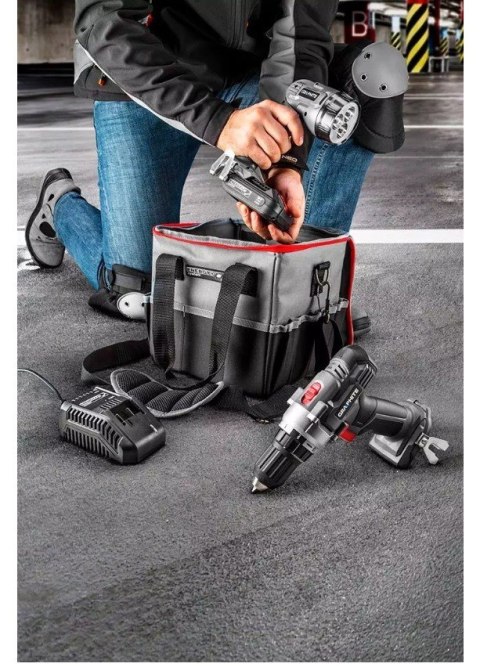 Zestaw narzędzi akumulatorowych Graphite wiertarko-wkrętarka, latarka, torba, akumulator Energy+ 18V i ładowarka Zestaw narzędzi akumulatorowych Graphite wiertarko-wkrętarka, latarka, torba, akumulator Energy+ 18V i ładowarka