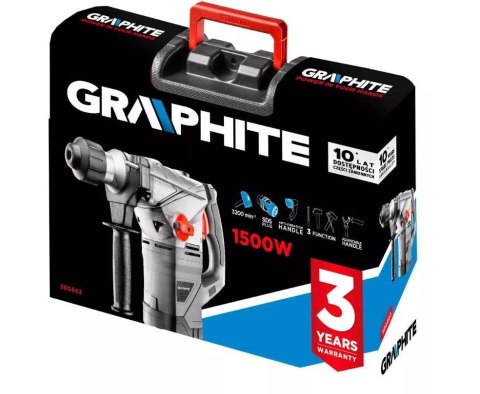Młot udarowy 1500W Graphite SDS+ z walizką Młot udarowy 1500W Graphite SDS+ z walizką