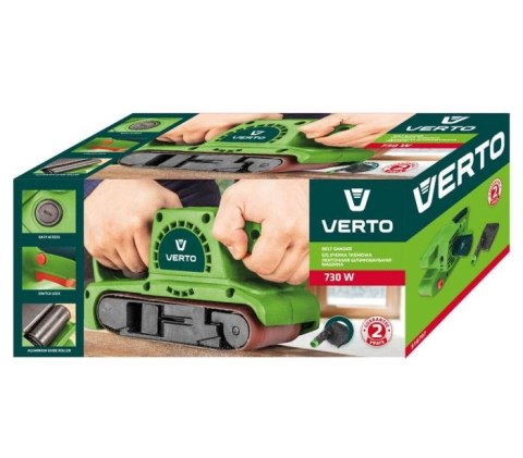 Szlifierka taśmowa 730W, pas bezkońcowy 75 x 457 mm Verto Szlifierka taśmowa 730W, pas bezkońcowy 75 x 457 mm Verto