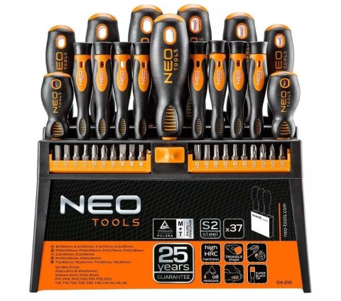 Zestaw wkrętaków i końcówek wkrętakowych Neo Tools 37 elementów Zestaw wkrętaków i końcówek wkrętakowych Neo Tools 37 elementów