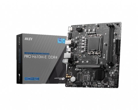 Płyta główna PRO H610M-E s1700 DDR4 HDMI M.2 mATX Płyta główna PRO H610M-E s1700 DDR4 HDMI M.2 mATX