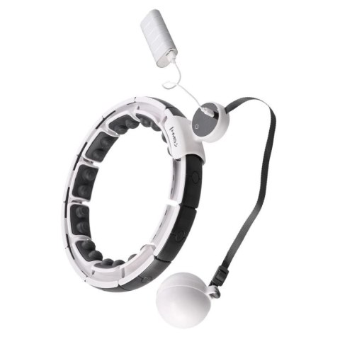 Hula Hop HMS HHM16 z magnesem i obciążeniem biały + licznik Hula Hop HMS HHM16 z magnesem i obciążeniem biały + licznik