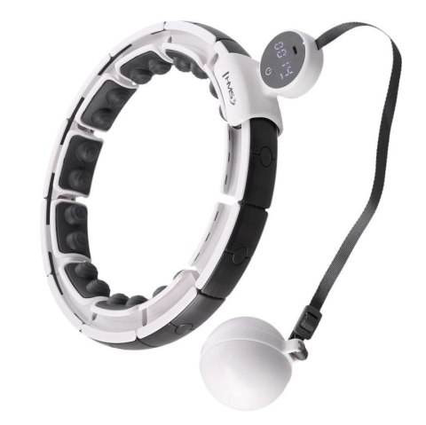 Hula Hop HMS HHM16 z magnesem i obciążeniem biały + licznik Hula Hop HMS HHM16 z magnesem i obciążeniem biały + licznik