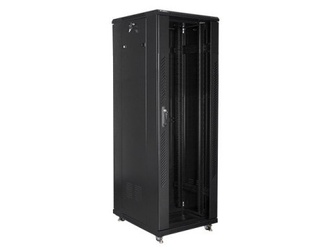 Szafy jednosekcyjna, zamykana na zamek Lanberg FF01-6837-12B (37U; 19'' / 600mm / 800 mm; stojąca; Pełne, Szklane; 800 kg; kolor Szafy jednosekcyjna, zamykana na zamek Lanberg FF01-6837-12B (37U; 19'' / 600mm / 800 mm; stojąca; Pełne, Szklane; 800 kg; kolor