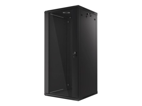 Szafa jednosekcyjna Lanberg WF01-6627-10B (27U; 1300mm / 600mm / 600 mm; wisząca; Szklane; 19''; kolor czarny)