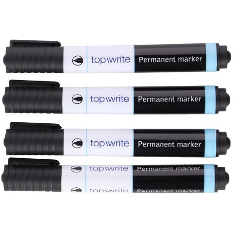 Topwrite - Marker permanentny 4 szt. (czarny) Topwrite - Marker permanentny 4 szt. (czarny)