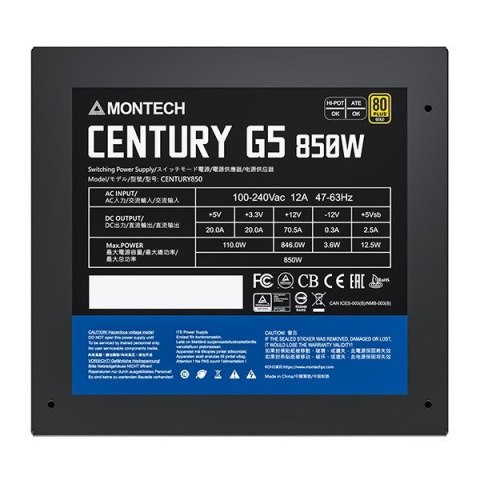 Zasilacz do komputera Montech Century Gold G5 850W Zasilacz do komputera Montech Century Gold G5 850W
