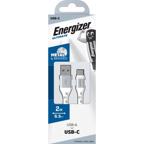 Energizer Ultimate - Kabel połączeniowy USB-A do USB-C 2m (Biały) Energizer Ultimate - Kabel połączeniowy USB-A do USB-C 2m (Biały)