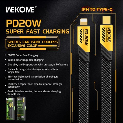 WEKOME WDC-191 Mecha Series - Kabel połączeniowy USB-C do Lightning PD 20W 1 m (Żółty) WEKOME WDC-191 Mecha Series - Kabel połączeniowy USB-C do Lightning PD 20W 1 m (Żółty)