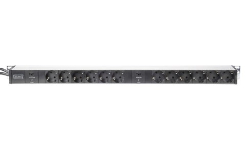 Listwa zasilająca PDU pionowa, 12x gniazdo schuko,2x (2m, wtyk unischuko, 16A, zab.przeciążeniowe) Listwa zasilająca PDU pionowa, 12x gniazdo schuko,2x (2m, wtyk unischuko, 16A, zab.przeciążeniowe)