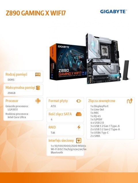 Płyta główna Z890 GAMING X WIFI7 Płyta główna Z890 GAMING X WIFI7