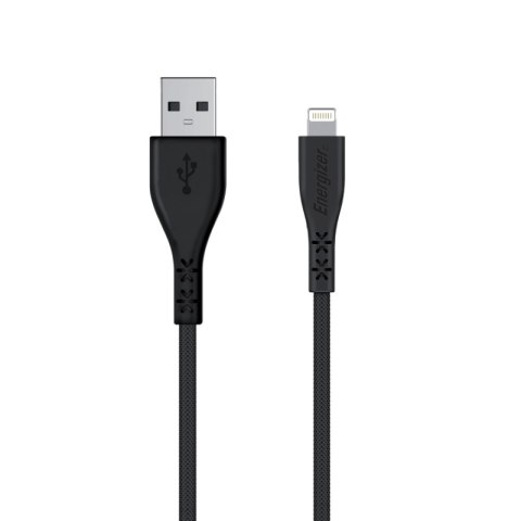 Energizer HardCase - Kabel połączeniowy USB-A do Lightning certyfikat MFi 1.2m (Czarny) dożywotnia gwarancja Energizer HardCase - Kabel połączeniowy USB-A do Lightning certyfikat MFi 1.2m (Czarny) dożywotnia gwarancja