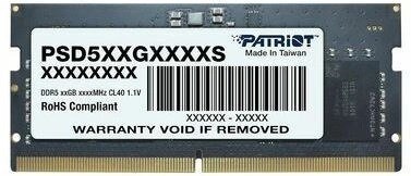 PATRIOT DDR5 32GB 5600MHz SODIMM Signature PATRIOT DDR5 32GB 5600MHz SODIMM Signature