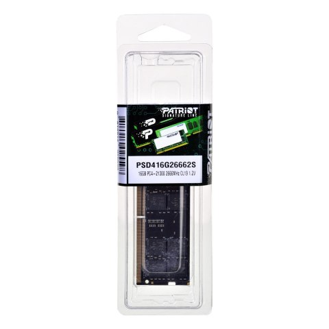 Pamięć RAM Patriot Memory Signature PSD416G26662S (DDR4 SO-DIMM; 1 x 16 GB; 2666 MHz; CL19) Pamięć RAM Patriot Memory Signature PSD416G26662S (DDR4 SO-DIMM; 1 x 16 GB; 2666 MHz; CL19)
