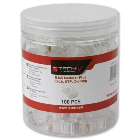 Wtyk modularny RJ45 UTP 8P8C cat.6 na drut 100szt. Wtyk modularny RJ45 UTP 8P8C cat.6 na drut 100szt.