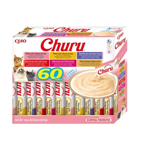 INABA CAT CHURU VARIETIES tuńczyk - przysmak dla kota 60 x 14 g INABA CAT CHURU VARIETIES tuńczyk - przysmak dla kota 60 x 14 g