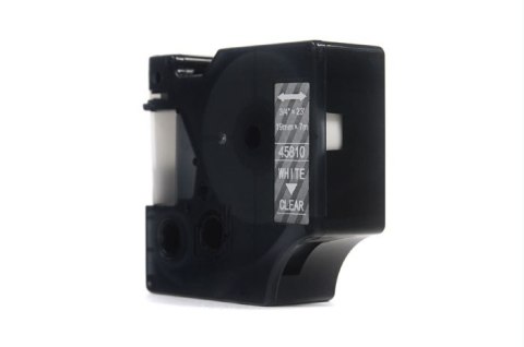 Taśma JetWorld Zamiennik Dymo D1 Biały na Przezroczystym, 19mm x 7m (45810) (S0720900) Taśma JetWorld Zamiennik Dymo D1 Biały na Przezroczystym, 19mm x 7m (45810) (S0720900)