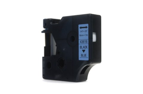Taśma JetWorld Zamiennik Dymo D1 Czarny na Niebieskim 6mm x 7m LM100, LM100+, LM200, LM300, LM400, LM420P, LM350, LM350D, LM360D Taśma JetWorld Zamiennik Dymo D1 Czarny na Niebieskim 6mm x 7m LM100, LM100+, LM200, LM300, LM400, LM420P, LM350, LM350D, LM360D