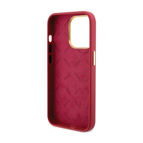 Guess Silicone Script Metal Logo & Frame - Etui iPhone 15 Pro Max (magenta)