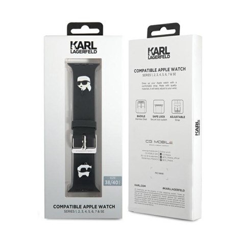 Karl Lagerfeld 3D Rubber Karl & Choupette Heads NFT - Pasek do Apple Watch 38/40/41 mm (czarny) Karl Lagerfeld 3D Rubber Karl & Choupette Heads NFT - Pasek do Apple Watch 38/40/41 mm (czarny)