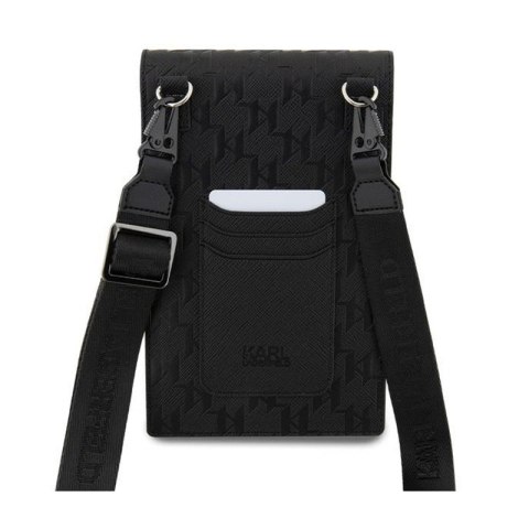 Karl Lagerfeld Saffiano Monogram Ikonik - Torebka crossbody na telefon (czarny) Karl Lagerfeld Saffiano Monogram Ikonik - Torebka crossbody na telefon (czarny)