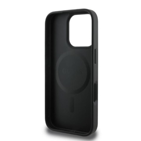 Guess 4G Printed Stripes MagSafe - Etui iPhone 16 Pro Max (czarny) Guess 4G Printed Stripes MagSafe - Etui iPhone 16 Pro Max (czarny)