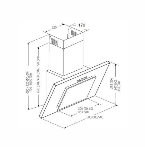 Okap AKPO WK-4 NERO 2.0 60 SZARY/CZARNE SZKŁO T300 Liniowy LED/Siłownik Okap AKPO WK-4 NERO 2.0 60 SZARY/CZARNE SZKŁO T300 Liniowy LED/Siłownik
