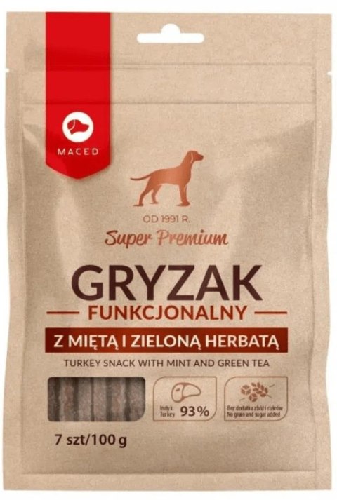 MACED Gryzak Funkcjonalny z Miętą i Zieloną Herbatą - gryzak dla psa - 100 g MACED Gryzak Funkcjonalny z Miętą i Zieloną Herbatą - gryzak dla psa - 100 g