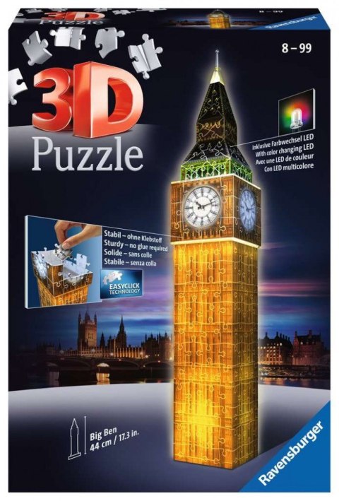 Puzzle 216 elementów 3D Big Ben Nocą Puzzle 216 elementów 3D Big Ben Nocą