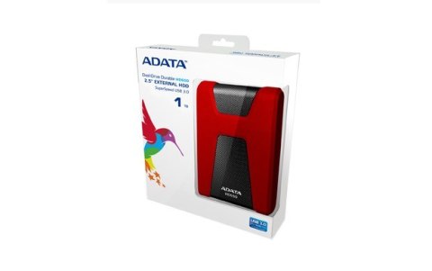 Dysk zewnętrzny HDD ADATA HD650 (1TB; 2.5"; USB 3.2; czerwony) Dysk zewnętrzny HDD ADATA HD650 (1TB; 2.5"; USB 3.2; czerwony)