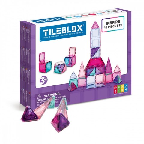 Klocki magnetyczne Tileblox Zestaw pastelowy 42 elementy Klocki magnetyczne Tileblox Zestaw pastelowy 42 elementy