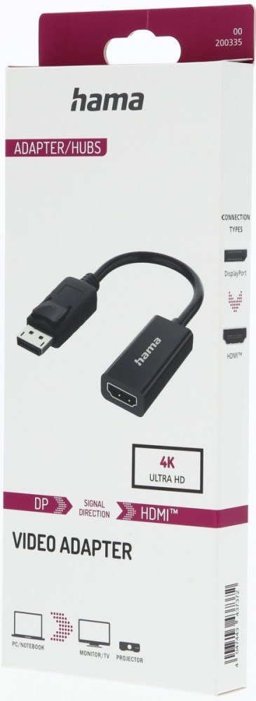 Adapter DisplayPort wtyk - gniazdo HDMI 4K Adapter DisplayPort wtyk - gniazdo HDMI 4K