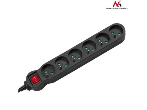 Listwa zasilająca 6g 3m MCE187 2300W czarna Listwa zasilająca 6g 3m MCE187 2300W czarna