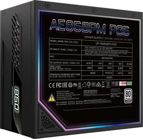 Zasilacz Gigabyte Aorus Elite Platinum ATX 3.1 850W Zasilacz Gigabyte Aorus Elite Platinum ATX 3.1 850W