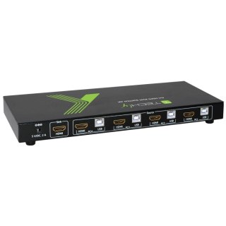 Techly 4x1 USB HDMI KVM Switch 4Kx2K IDATA KVM-HDMI4U przełącznik KVM Czarny