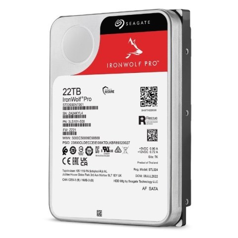 Dysk twardy HDD Seagate IronWolf Pro 22TB 3,5" SATA ST22000NT001 Dysk twardy HDD Seagate IronWolf Pro 22TB 3,5" SATA ST22000NT001
