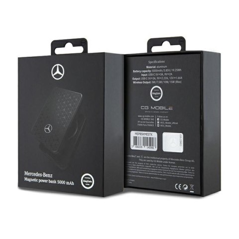 Mercedes Stars Pattern MagSafe - Power Bank indukcyjny 5000 mAh 15W MagSafe (czarny) Mercedes Stars Pattern MagSafe - Power Bank indukcyjny 5000 mAh 15W MagSafe (czarny)