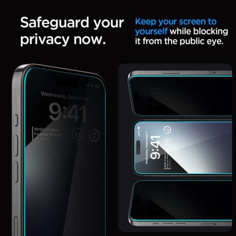 Spigen GLAS.TR EZ FIT Privacy 2-Pack - Szkło hartowane z filtrem prywatyzującym do iPhone 15 Plus 2 szt