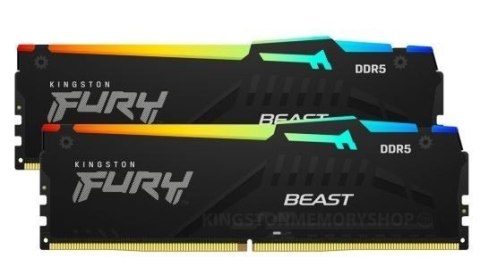Pamięć DDR5 Fury Beast Black RGB 16GB(2* 8GB)/6000 CL36 EXPO Pamięć DDR5 Fury Beast Black RGB 16GB(2* 8GB)/6000 CL36 EXPO
