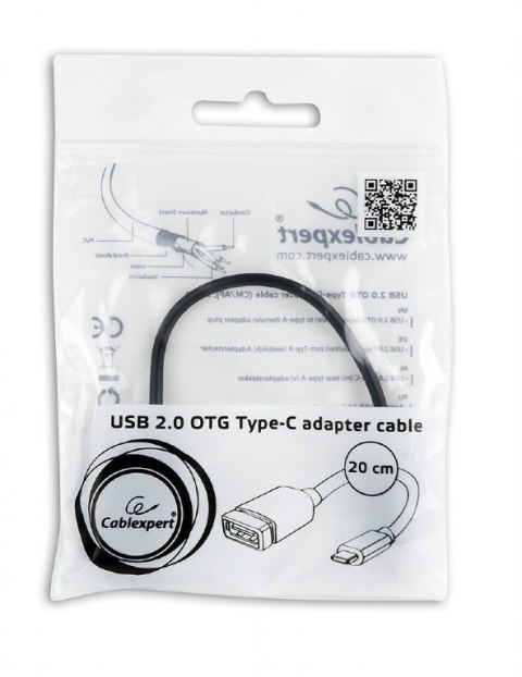 Kabel GEMBIRD A-OTG-CMAF2-01 (USB typu C M - USB 2.0 F; 0,20m; kolor czarny) Kabel GEMBIRD A-OTG-CMAF2-01 (USB typu C M - USB 2.0 F; 0,20m; kolor czarny)