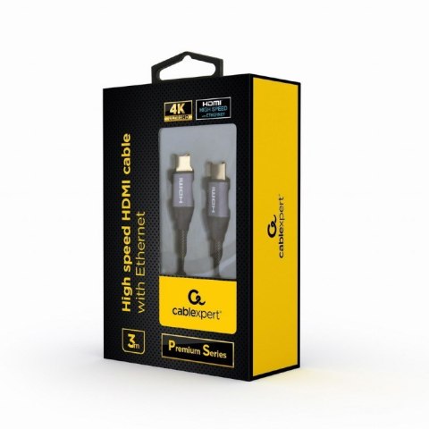 Kabel GEMBIRD seria premium CCBP-HDMI-3M (HDMI M - HDMI M; 3m; kolor czarny) Kabel GEMBIRD seria premium CCBP-HDMI-3M (HDMI M - HDMI M; 3m; kolor czarny)