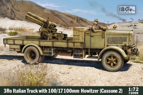 Model plastikowy 3Ro Italian Truck with 100/17 100mm Howitzer 1/72 Model plastikowy 3Ro Italian Truck with 100/17 100mm Howitzer 1/72