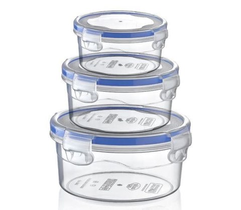 Pojemnik plastikowy okrągły SAVER BOX 1,0L z hermetycznym zamknięciem Pojemnik plastikowy okrągły SAVER BOX 1,0L z hermetycznym zamknięciem