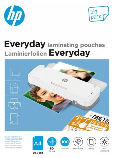 HP Folia laminacyjna EVERYDAY A4 80 mic, 100 szt. HP Folia laminacyjna EVERYDAY A4 80 mic, 100 szt.