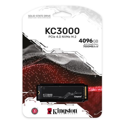Dysk SSD Kingston KC3000 (4TB; M.2 2280; PCIe 4.0 x4 NVMe; SKC3000D/4096G) Dysk SSD Kingston KC3000 (4TB; M.2 2280; PCIe 4.0 x4 NVMe; SKC3000D/4096G)