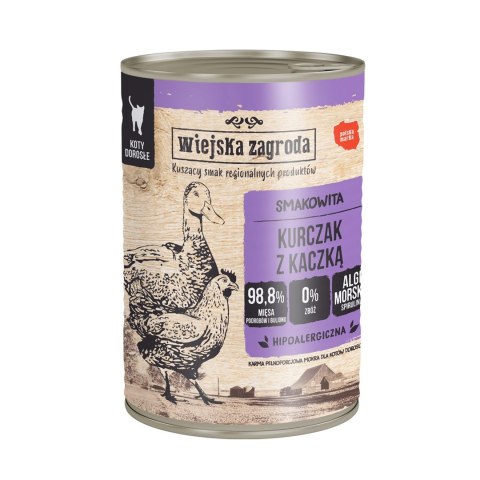 Wiejska Zagroda - Kurczak z kaczką - Mokra karma dla kota - 400g Wiejska Zagroda - Kurczak z kaczką - Mokra karma dla kota - 400g