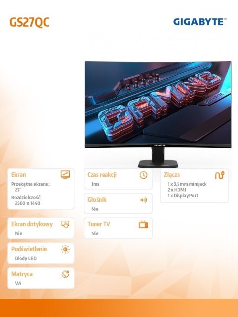 Monitor 27 cali GS27QC IPS