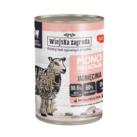 Wiejska Zagroda Monobiałkowa Jagnięcina (dorosły)Karma mokra dla kota 400g Wiejska Zagroda Monobiałkowa Jagnięcina (dorosły)Karma mokra dla kota 400g